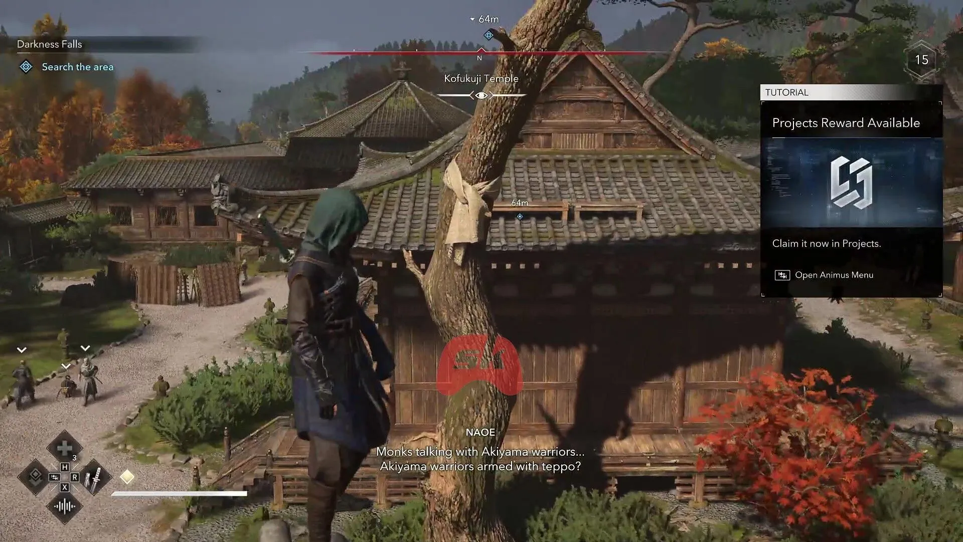 Searching the region as Naoe (Image via Sportskeeda Gaming || Ubisoft) Searching the region as Naoe (Image via Sportskeeda Gaming || Ubisoft)