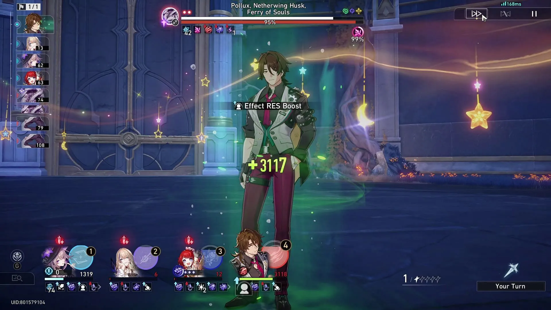 Use healer against Pollux to remove Indulging Slumber (Image via HoYoverse)
