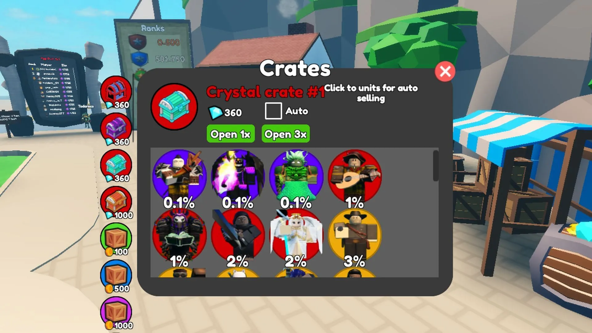 Purchase Crates to get more units (Image via Roblox) Purchase Crates to get more units (Image via Roblox)