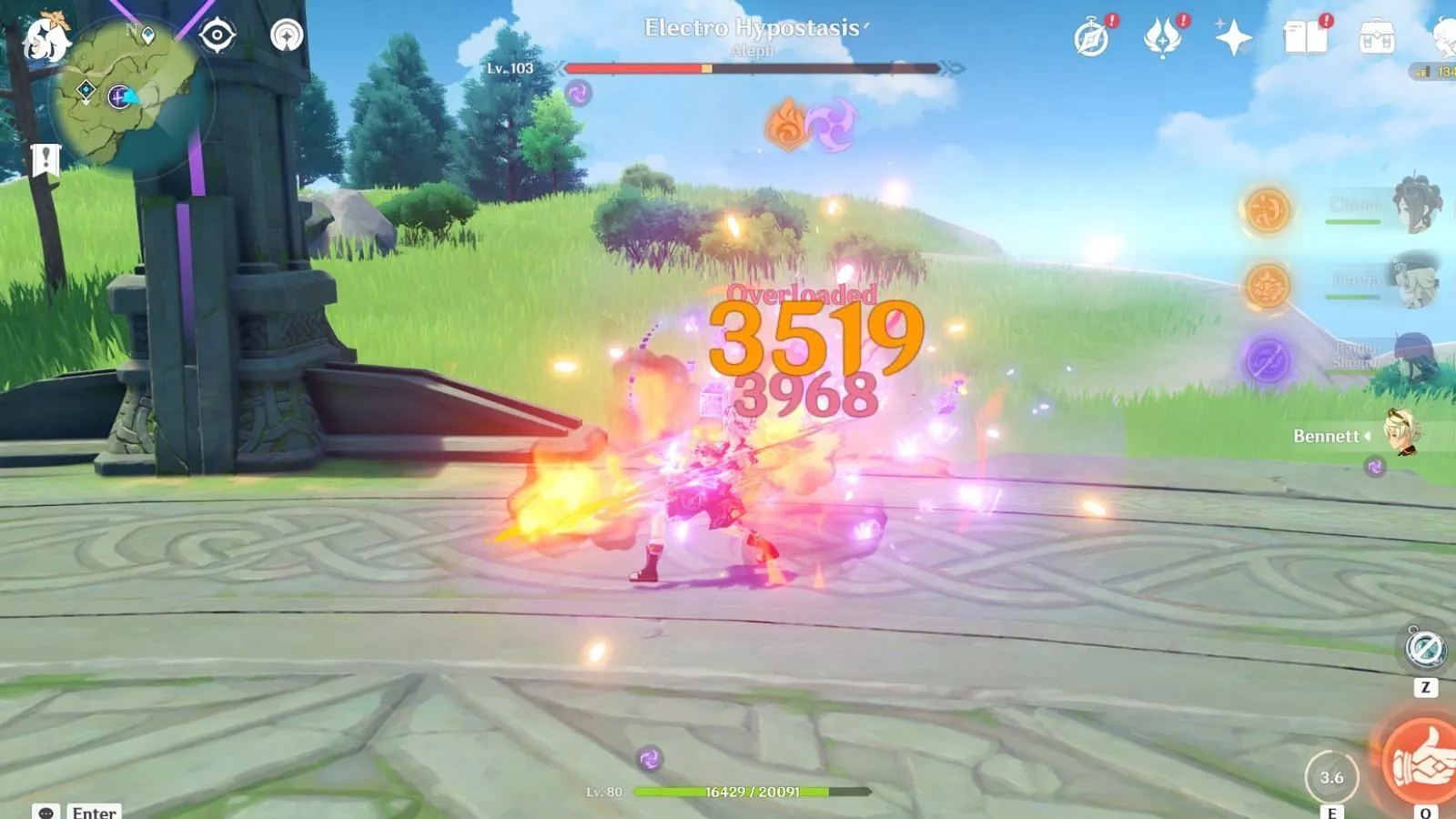 Overloaded reaction (Image via HoYoverse)