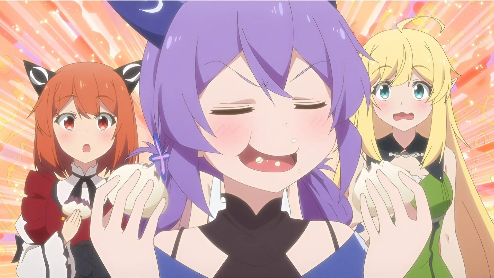Flatorte and others while tasting the snacks in episode 1 (Image via Studio Teddy)