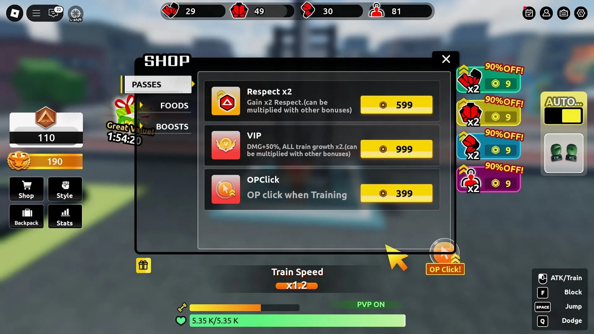 In-game shop (Image via Roblox) In-game shop (Image via Roblox)