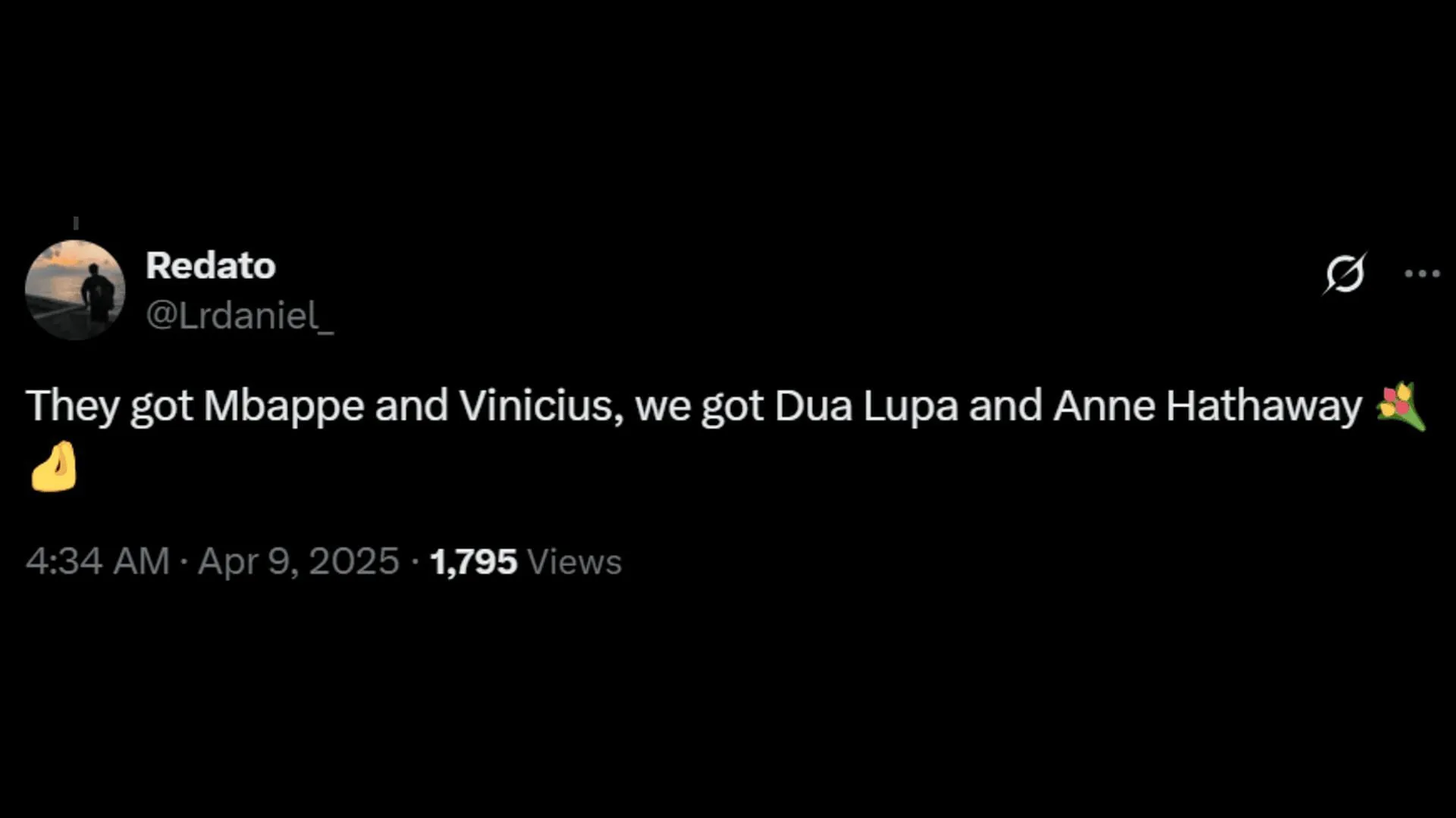 Comments on Dua Lipa attending the Arsenal vs Real Madrid match. Comments on Dua Lipa attending the Arsenal vs Real Madrid match.
