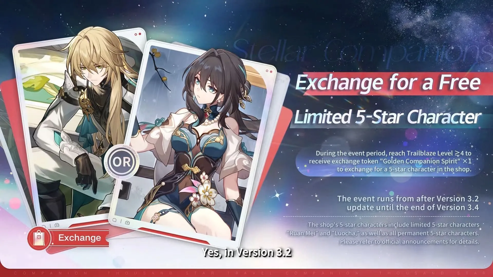 Get Luocha or Ruan Mei for free (Image via HoYoverse)