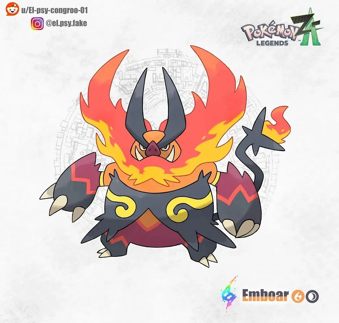 Mega Emboar by u/El-psy-congroo-01 on Reddit (Image via Reddit/u/El-psy-congroo-01)