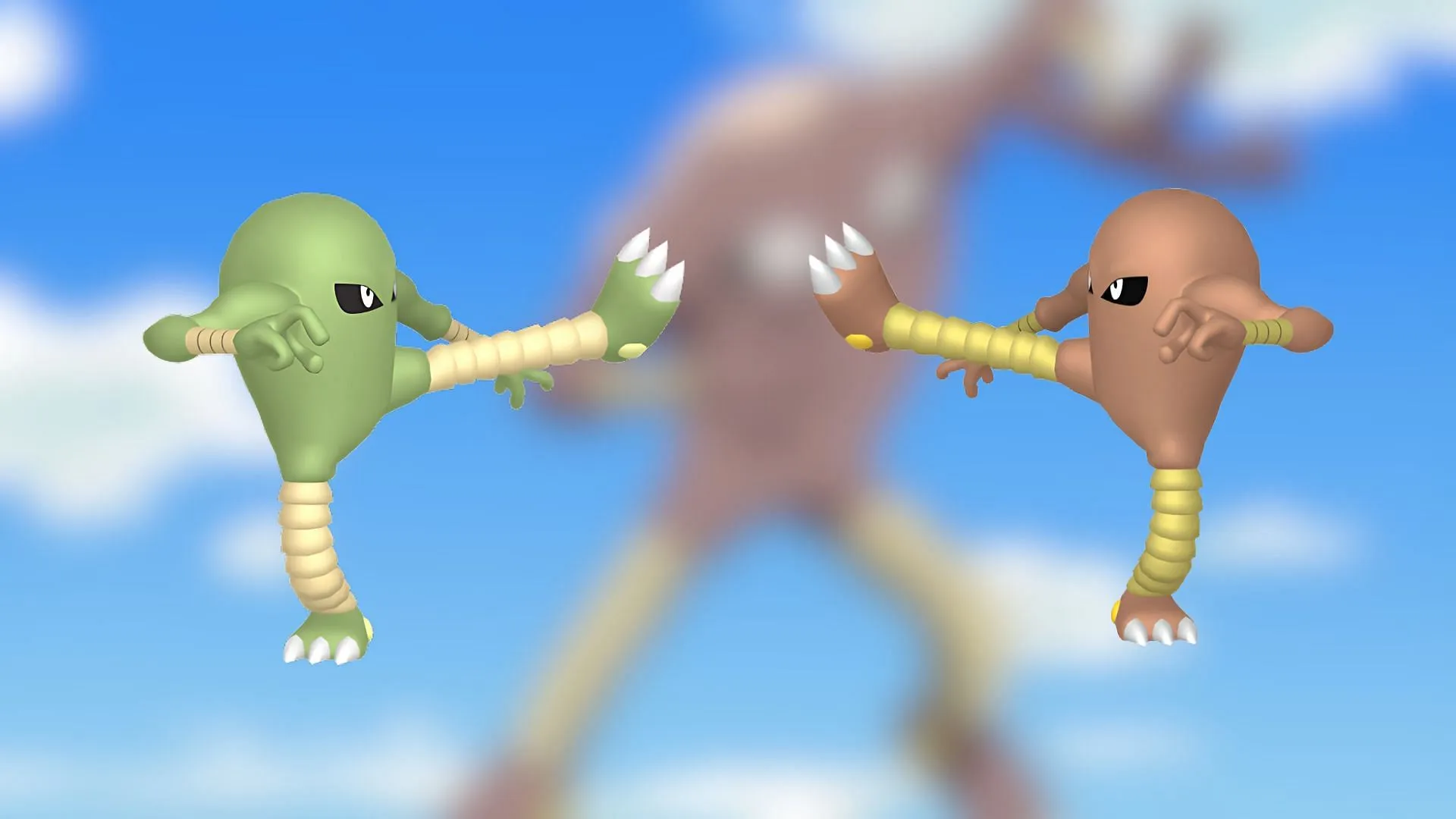 Hitmonlee and its shiny form. (Image via TPC) Hitmonlee and its shiny form. (Image via TPC)