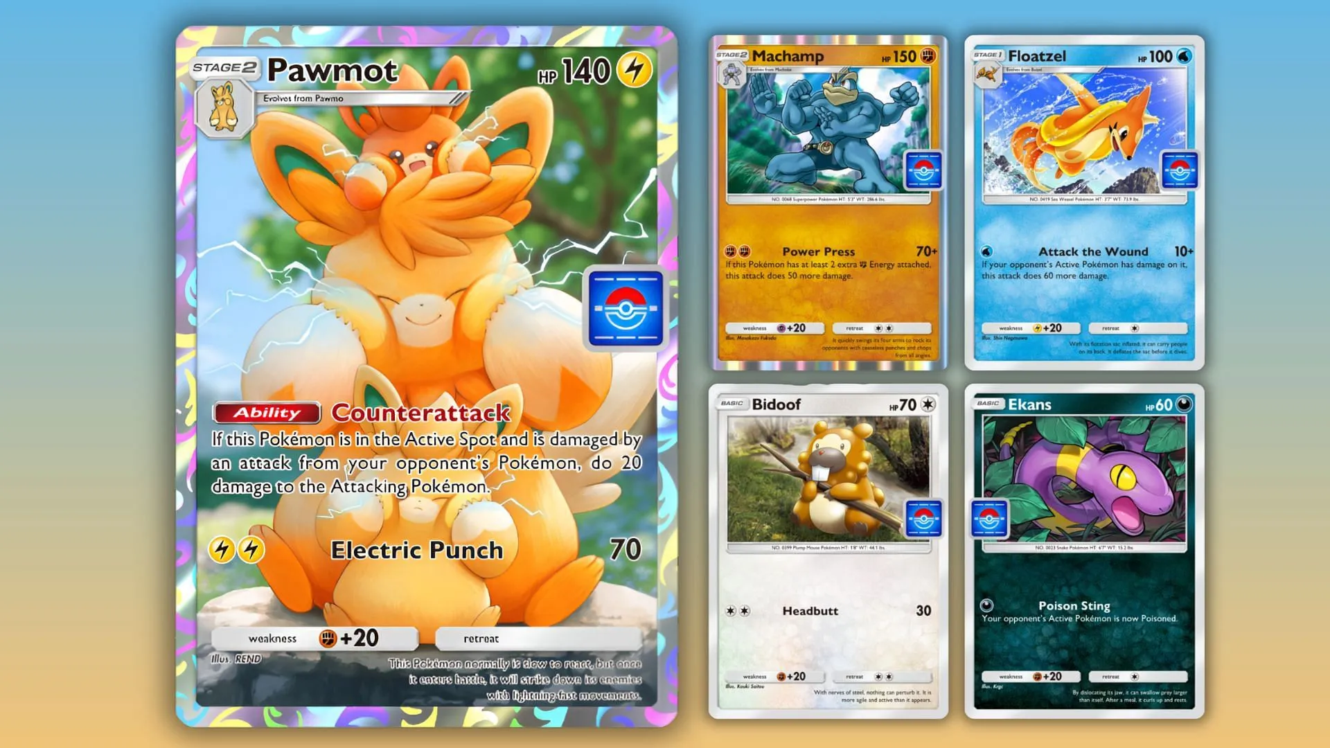 All cards available in the Pokemon TCG Pocket Pawmot Drop event (Image via The Pokemon Company) All cards available in the Pokemon TCG Pocket Pawmot Drop event (Image via The Pokemon Company)