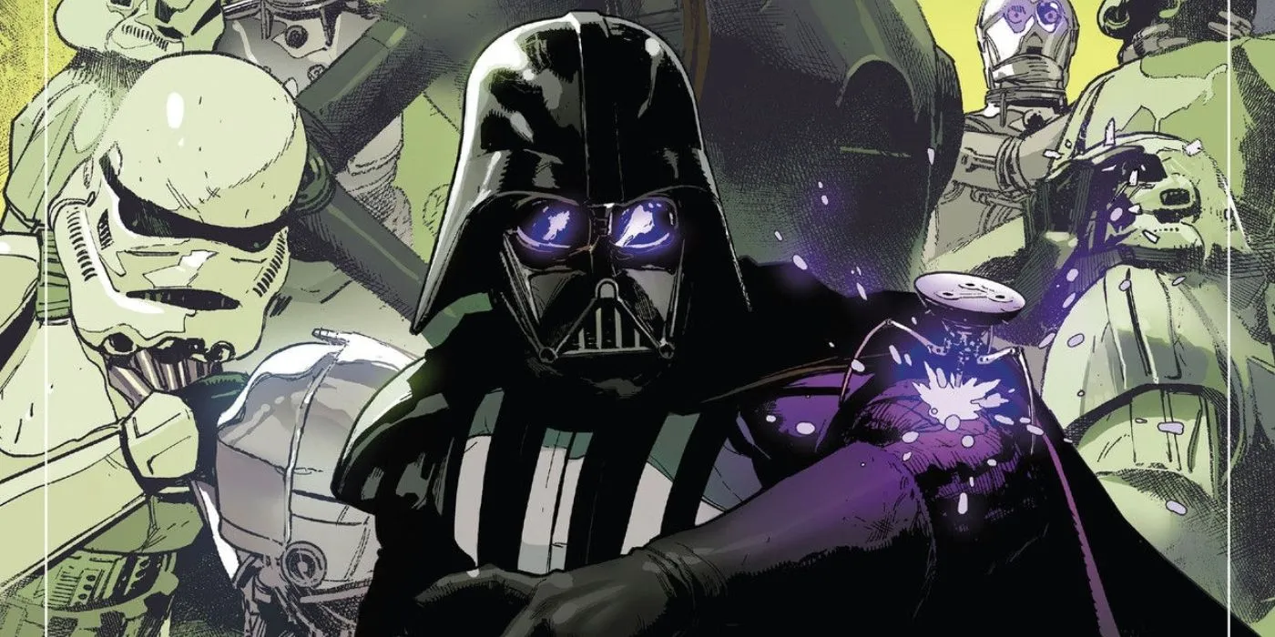 Darth Vader getting infected by the Scourge in Star Wars: Dark Droids.