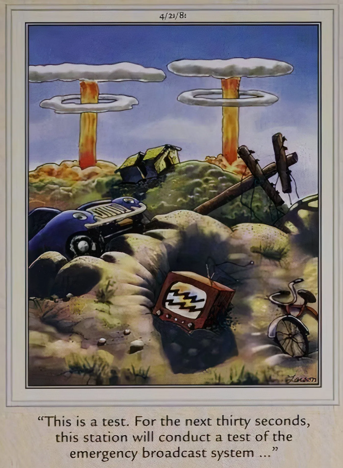 The Far Side depicting the devastation of nuclear war. The Far Side depicting the devastation of nuclear war.