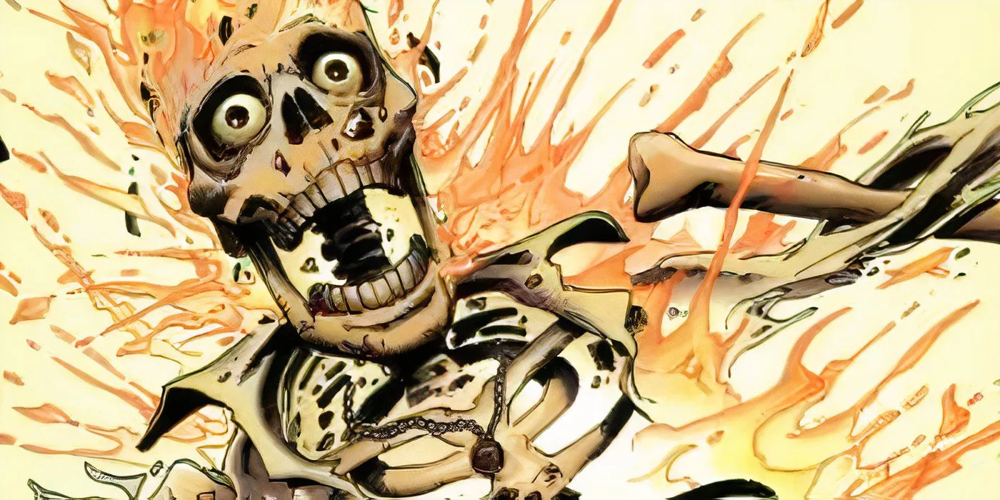 A skeleton on fire from the comic Preacher. A skeleton on fire from the comic Preacher.