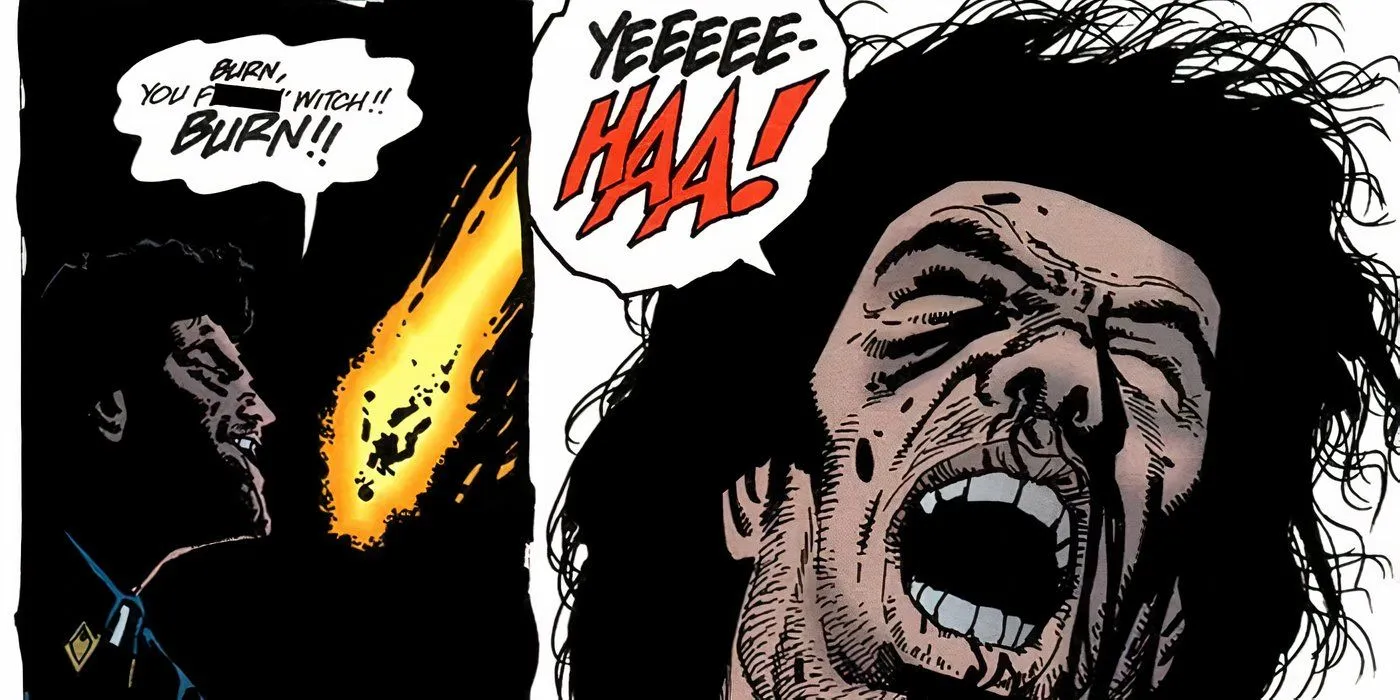 Preacher cheering as his grandmother burns to death. Preacher cheering as his grandmother burns to death.