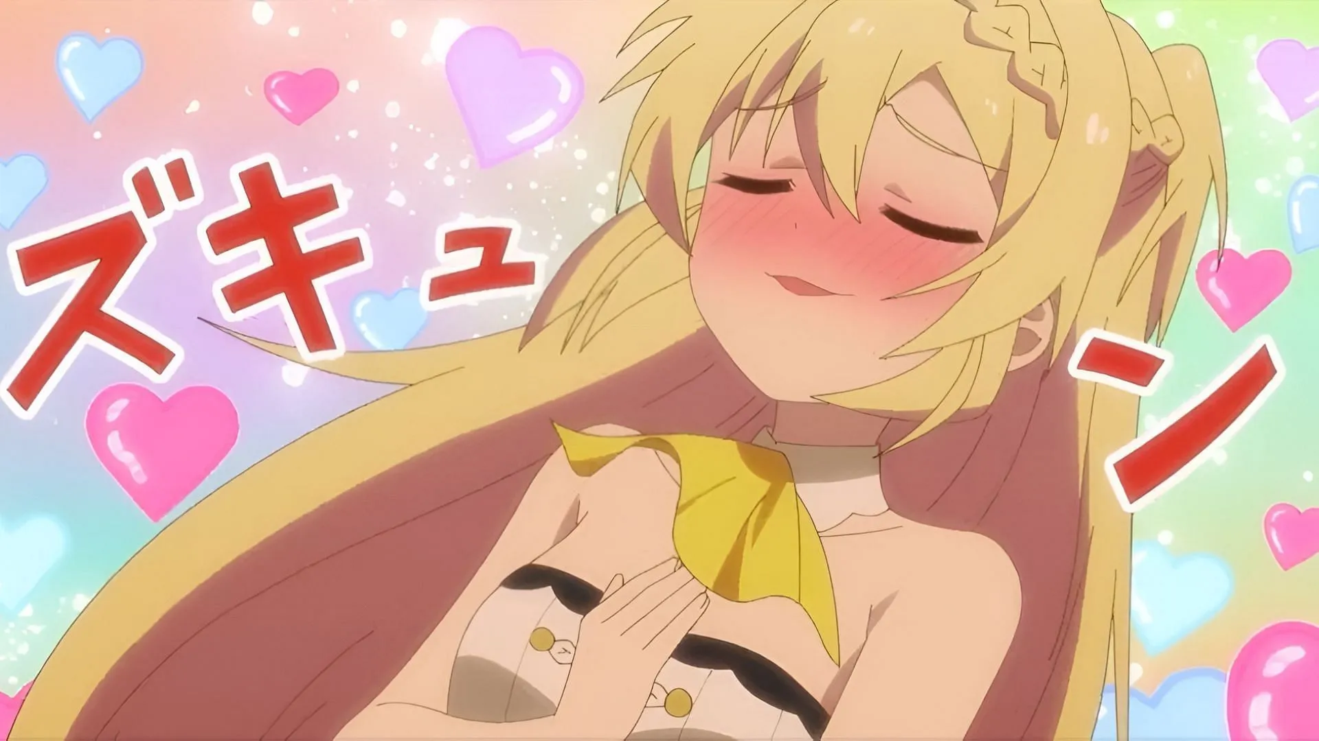 Azusa being happy as seen in episode 1 (Image via Studio Teddy)