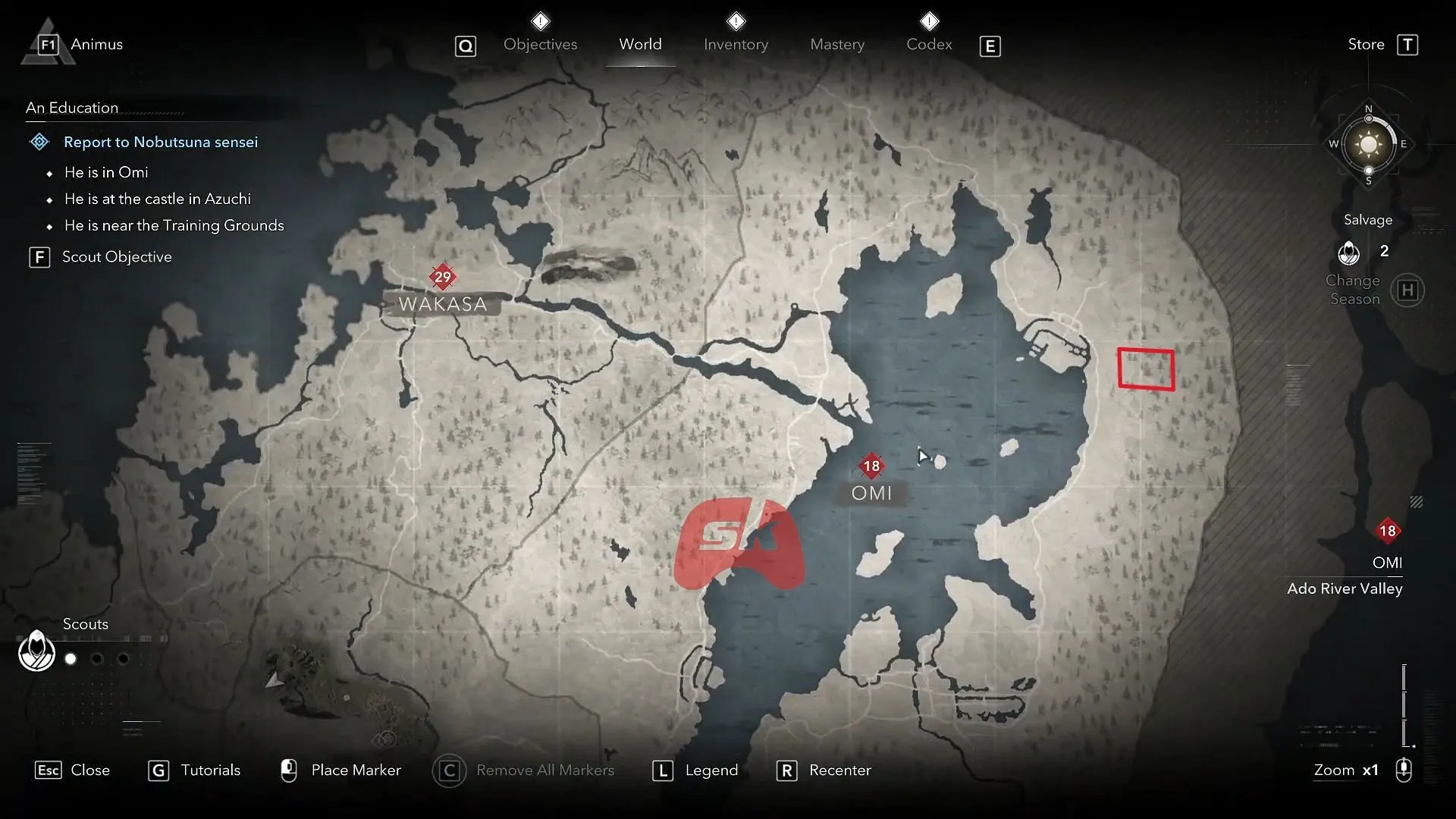 Time-Honored Crescent Naginata location (Image via Sportskeeda Gaming || Ubisoft)