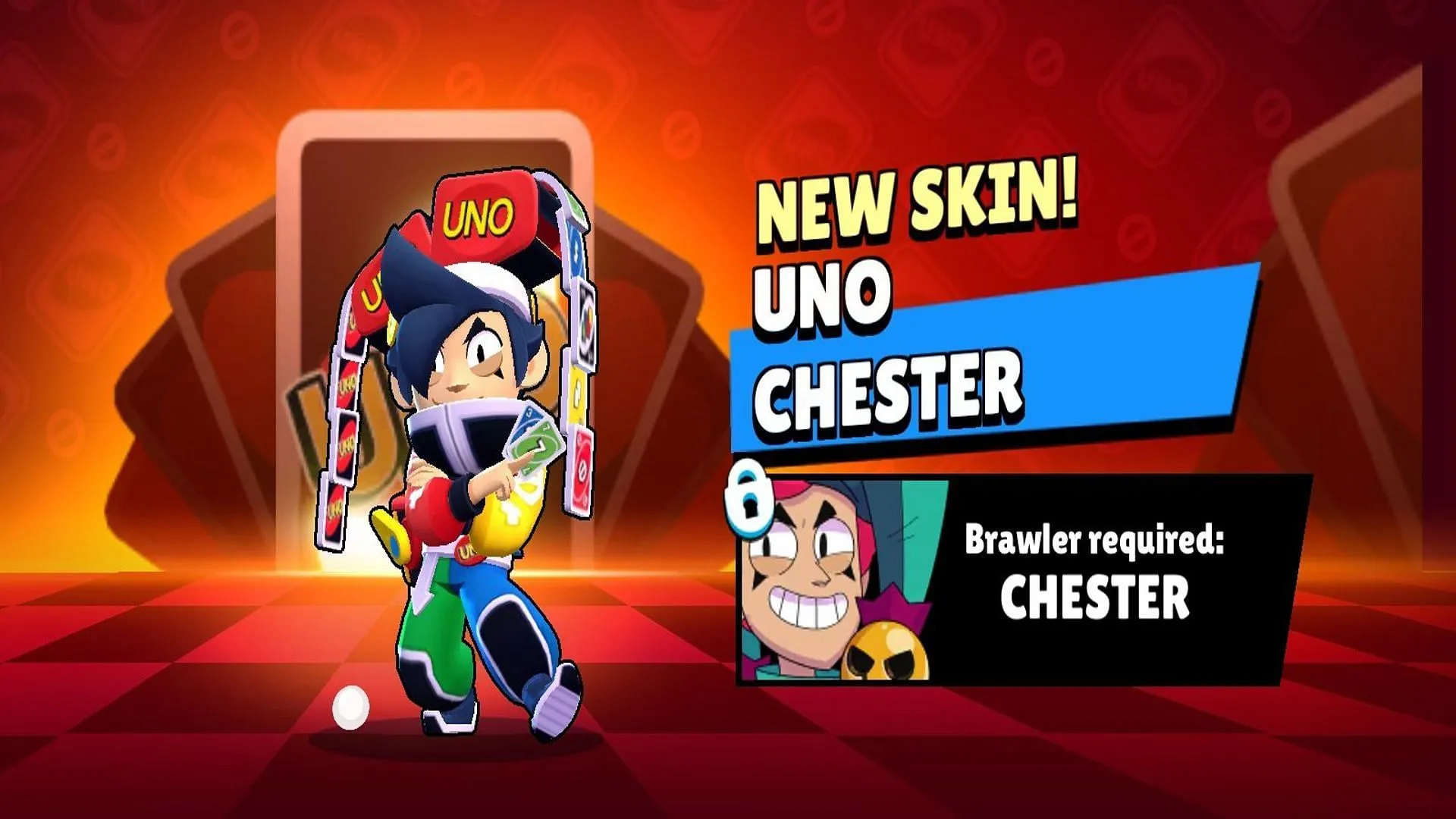 Get the UNO Chester skin by winning this challenge (Image via Supercell) Get the UNO Chester skin by winning this challenge (Image via Supercell)