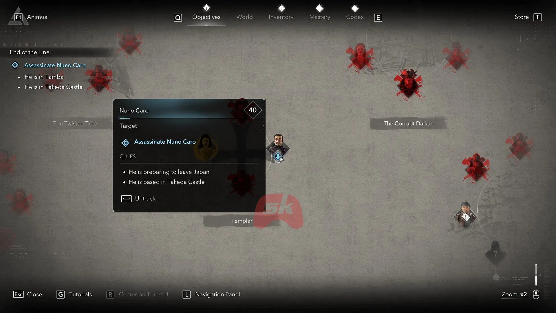 Locate the quest from the Templar targets