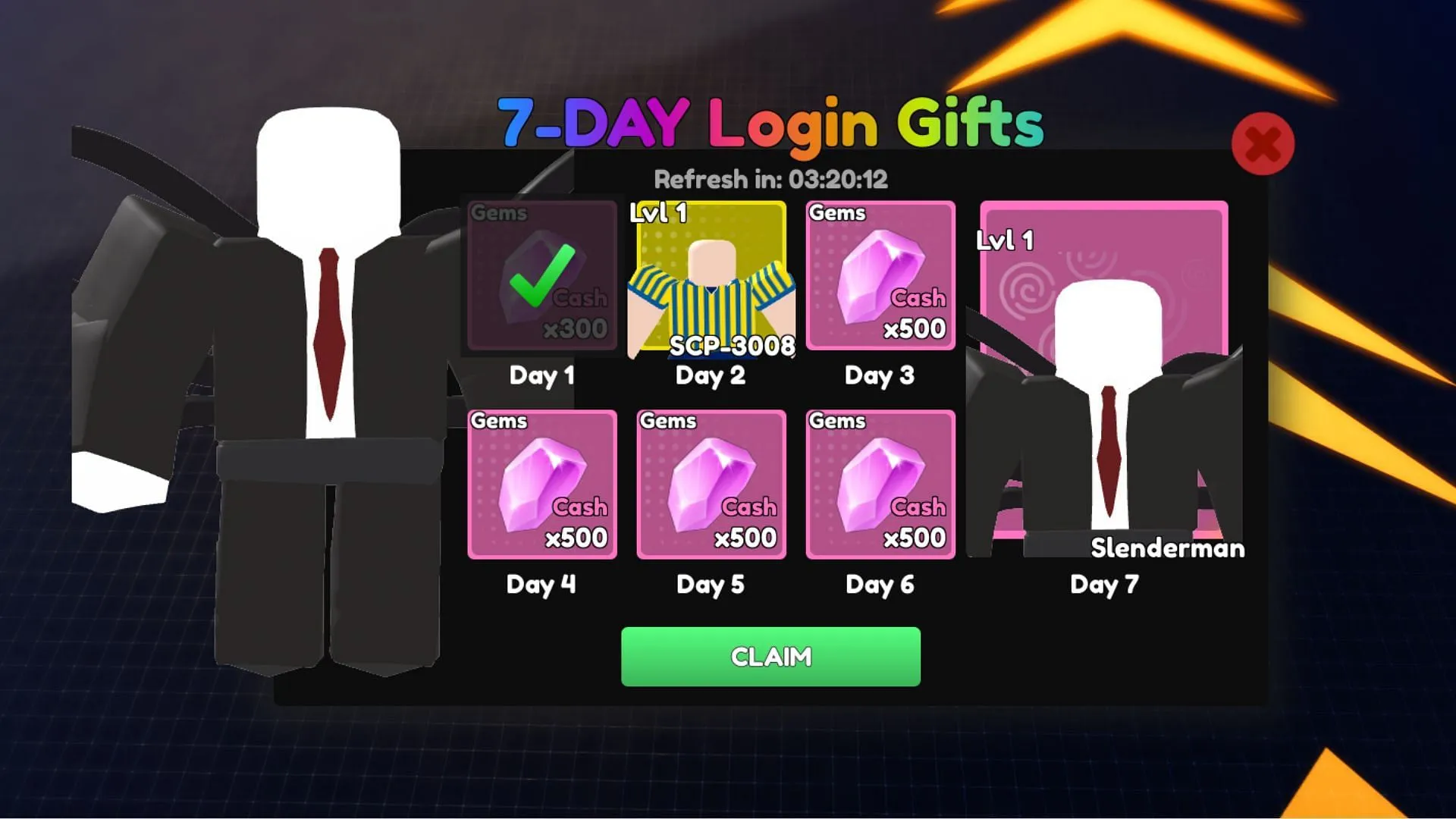 Earn daily rewards in Nightmare Defense (Image via Roblox)
