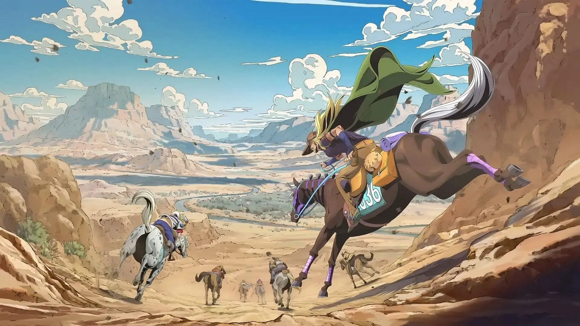 The first visual of the Steel Ball Run anime (Image via Shueisha) The first visual of the Steel Ball Run anime (Image via Shueisha)