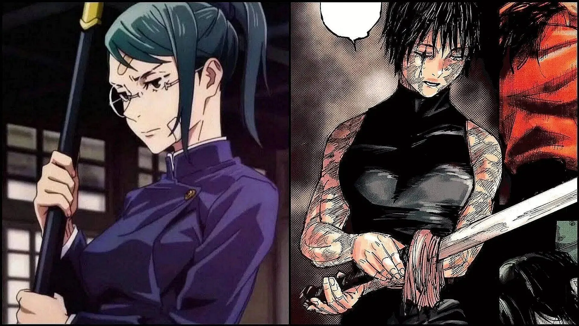 Maki's two appearances in the series (Image via MAPPA and Shueisha)