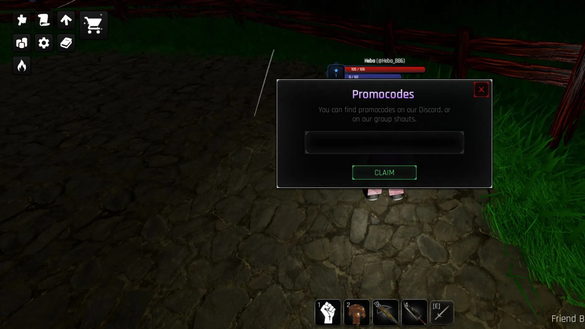 Steps to redeem codes in Depthless RPG (Image via Roblox)