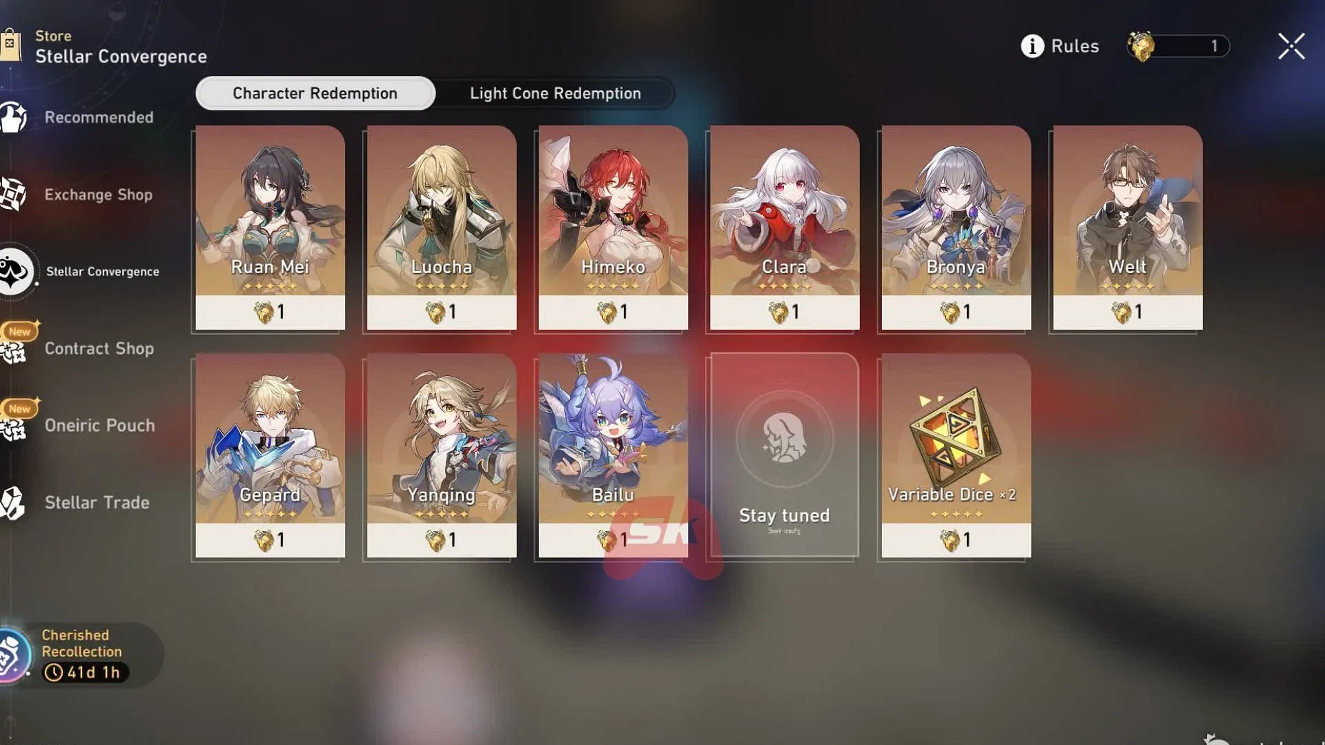 The new Stellar Convergence Shop (Image via Sportskeeda Gaming || HoYoverse) The new Stellar Convergence Shop (Image via Sportskeeda Gaming || HoYoverse)