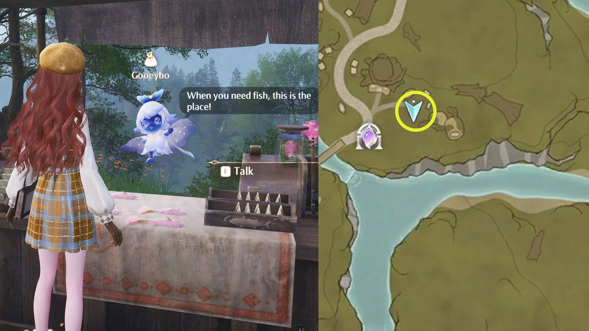 Location of the Angler's Catch store (Image via Sportskeeda Gaming/Infold Games) Location of the Angler's Catch store (Image via Sportskeeda Gaming/Infold Games)