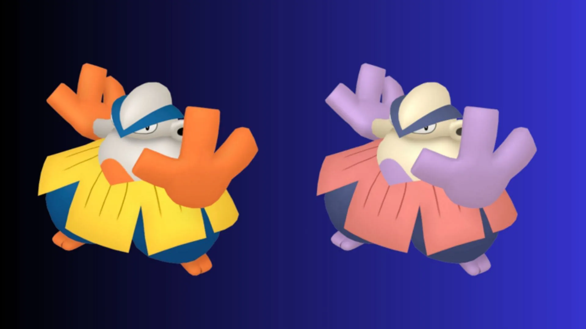 Hariyama and its Shiny form (Image via The Pokemon Company)