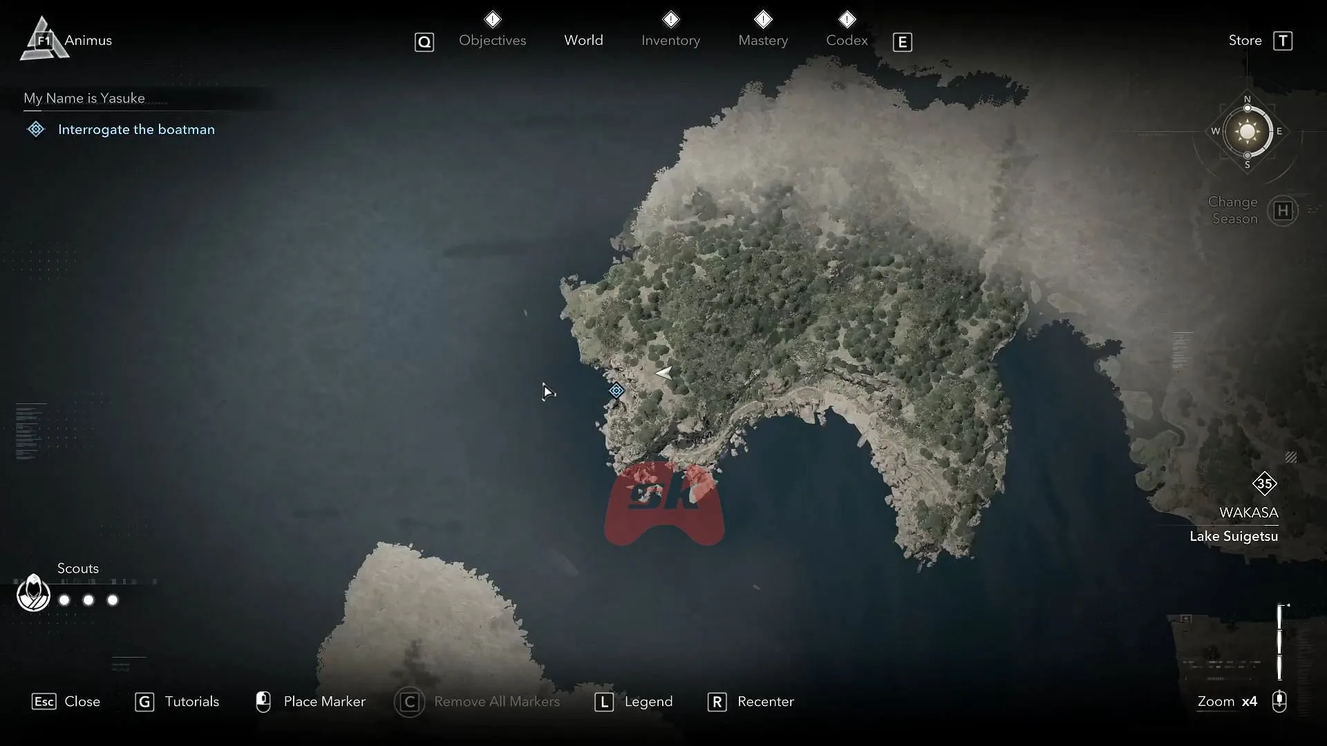 Navigate to the west coast of the island (Image via Sportskeeda Gaming // Ubisoft) Navigate to the west coast of the island (Image via Sportskeeda Gaming // Ubisoft)