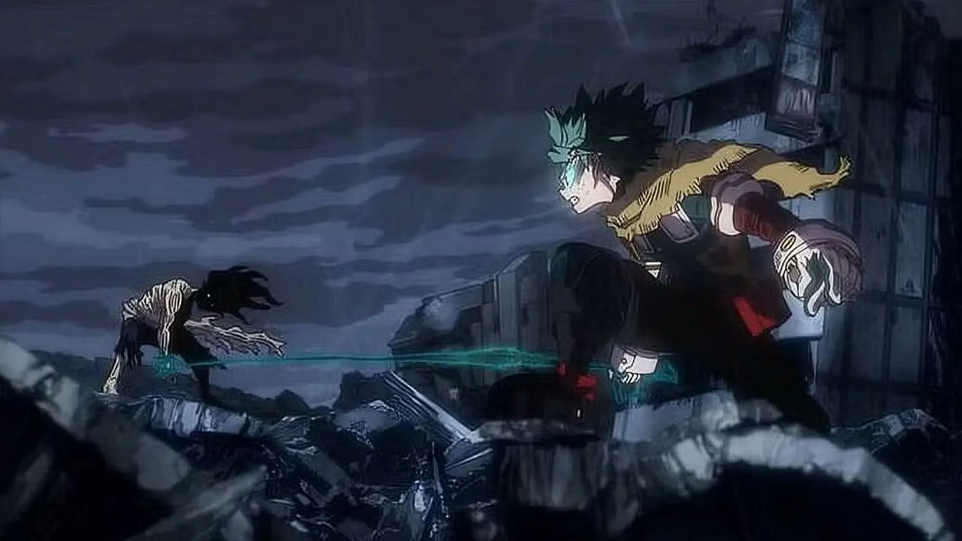 Shigaraki and Deku as seen in the seventh season. (Image via Bones)