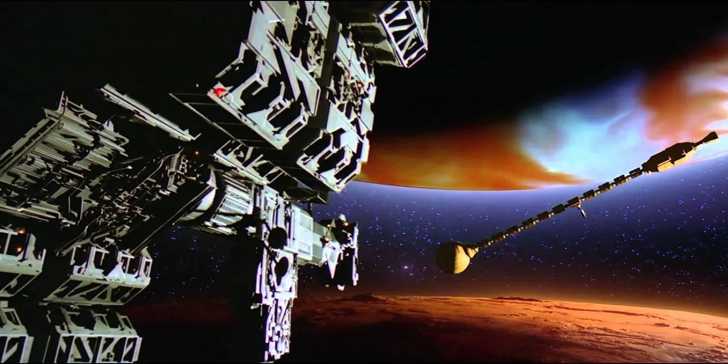 A spaceship and planet in 2010: The Year We Make Contact A spaceship and planet in 2010: The Year We Make Contact