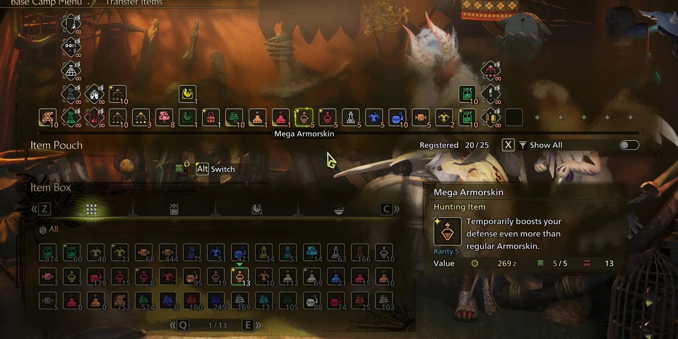 Inventory preparation for battle