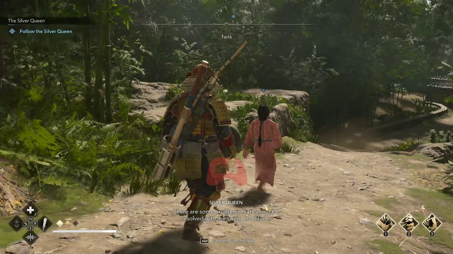 Reach the Silver Queen's house (Image via Sportskeeda Gaming // Ubisoft) Reach the Silver Queen's house (Image via Sportskeeda Gaming // Ubisoft)