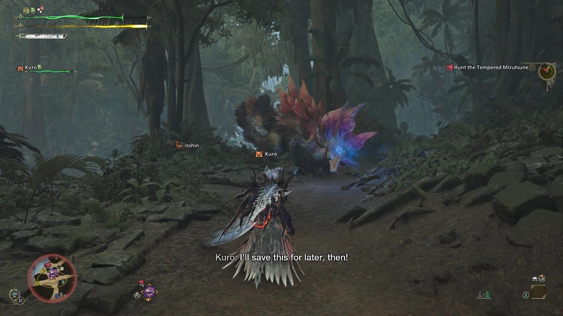 Dual with Tempered Mizutsune in MH Wilds (Image via Capcom)