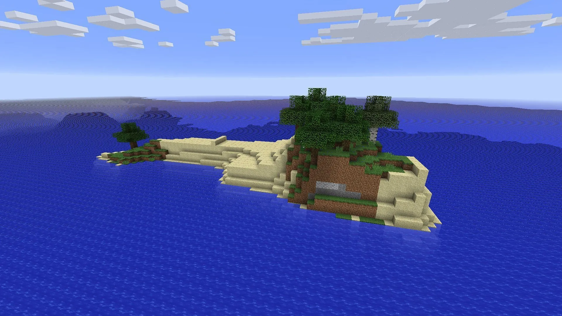 Fulfill your dreams of being a castaway like Robinson Crusoe with this isolated island world seed (Image via Sportskeeda Gaming || Mojang Studios)