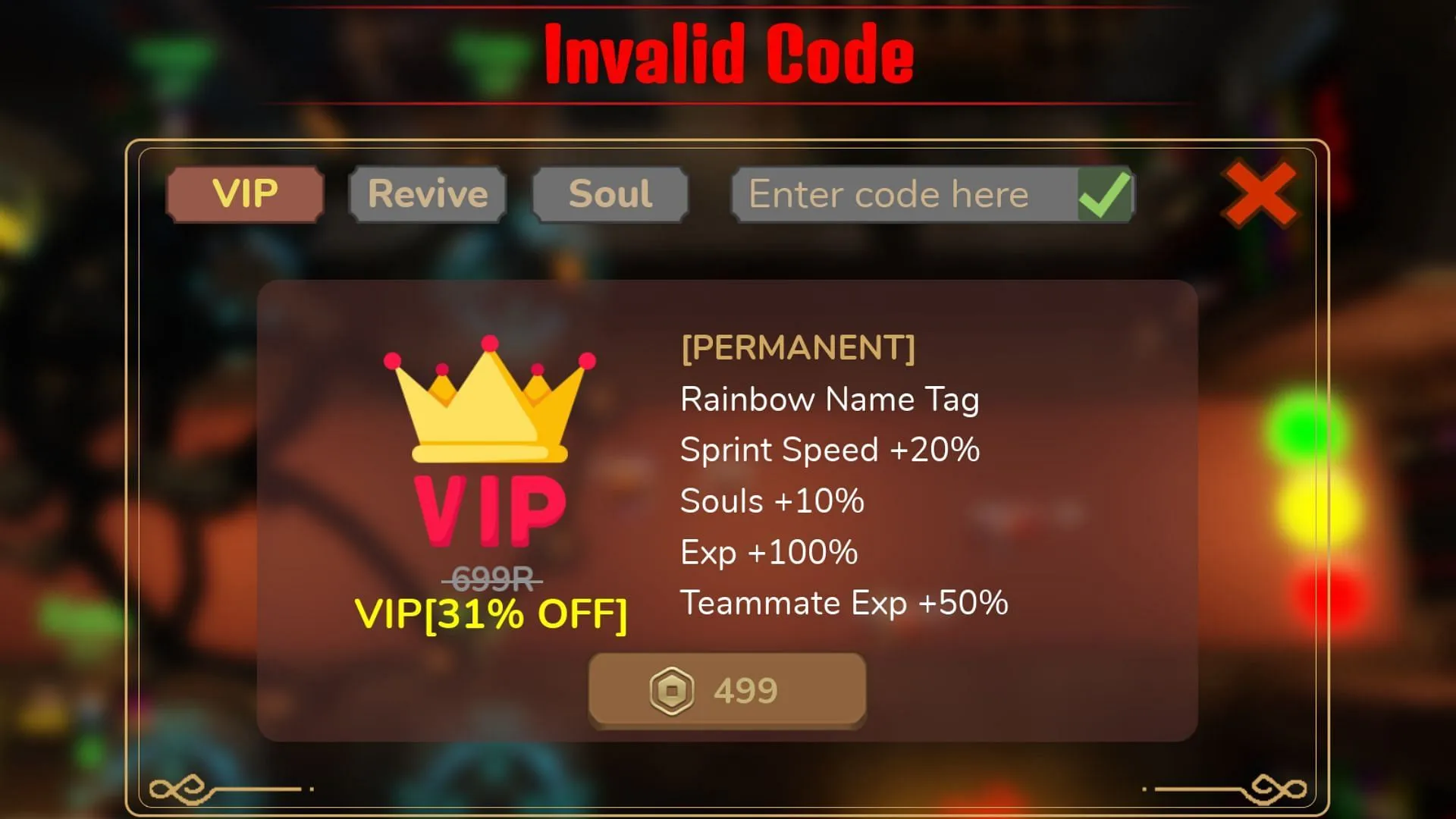 Darkness Mystery invalid code issue (Image via Roblox)