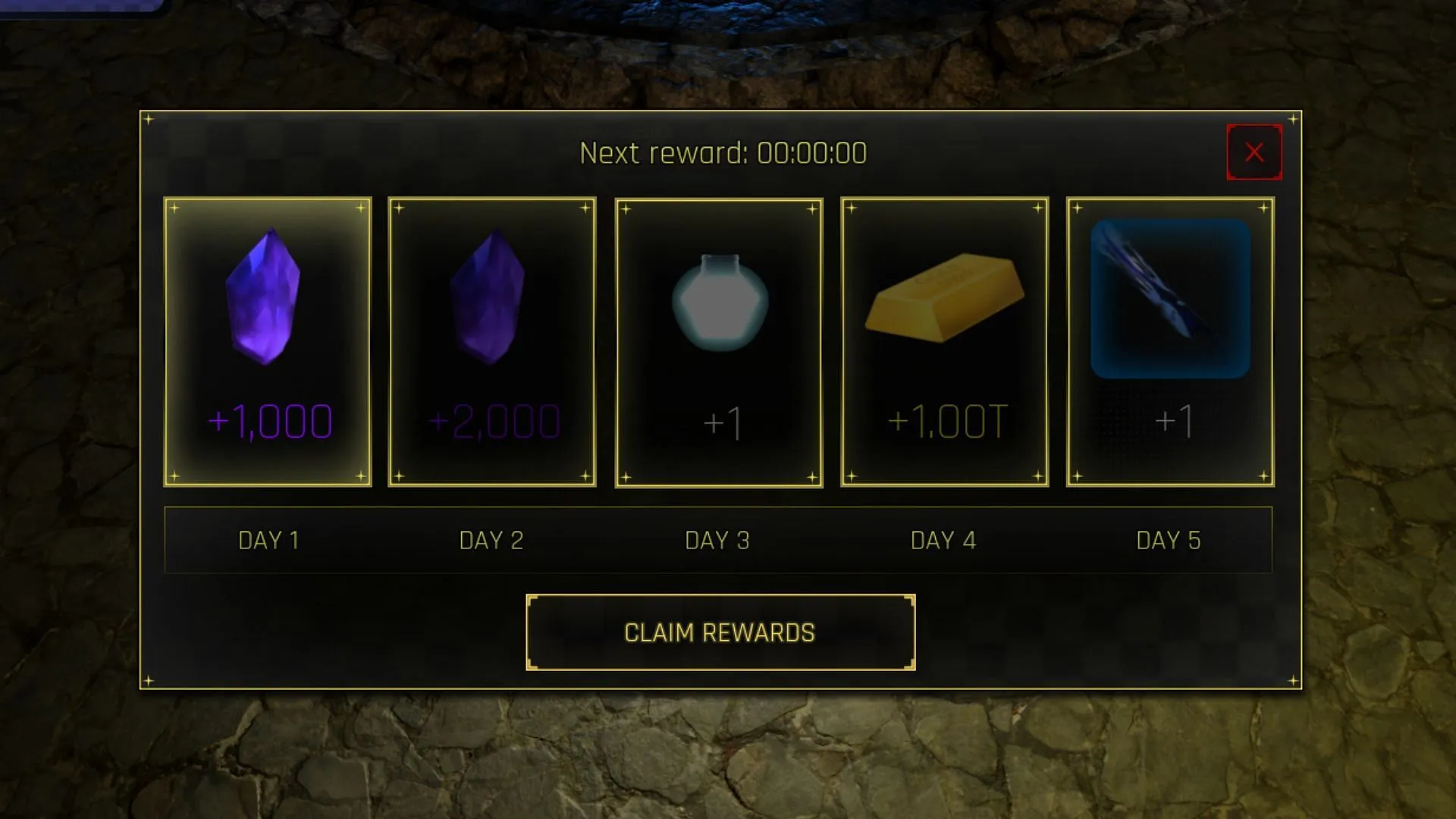 Daily rewards available in Depthless RPG (Image via Roblox)