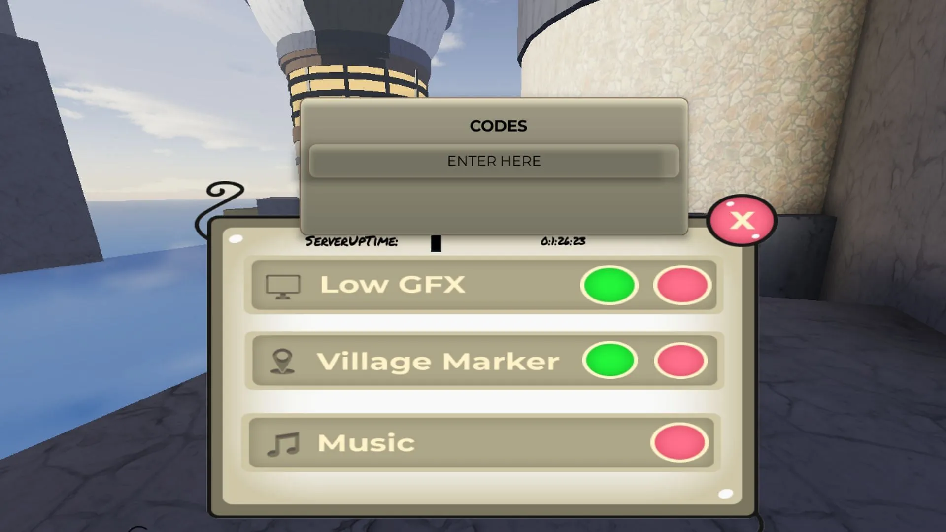 The code redemption pop-up window in Shinobi Rising (Image via Roblox) The code redemption pop-up window in Shinobi Rising (Image via Roblox)