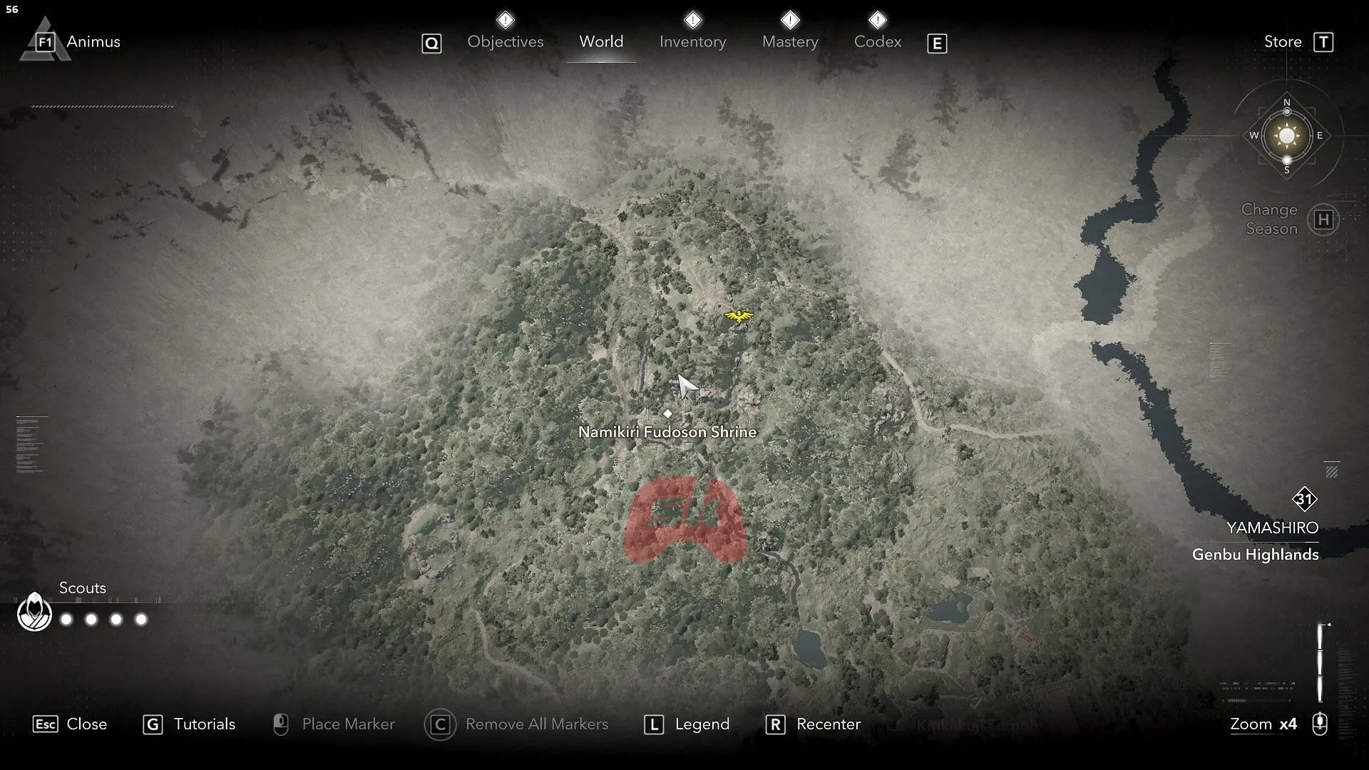 Location where you can find the Cascading Fear Teppo in Assassin's Creed Shadows (Image via Sportskeeda Gaming || Ubisoft)