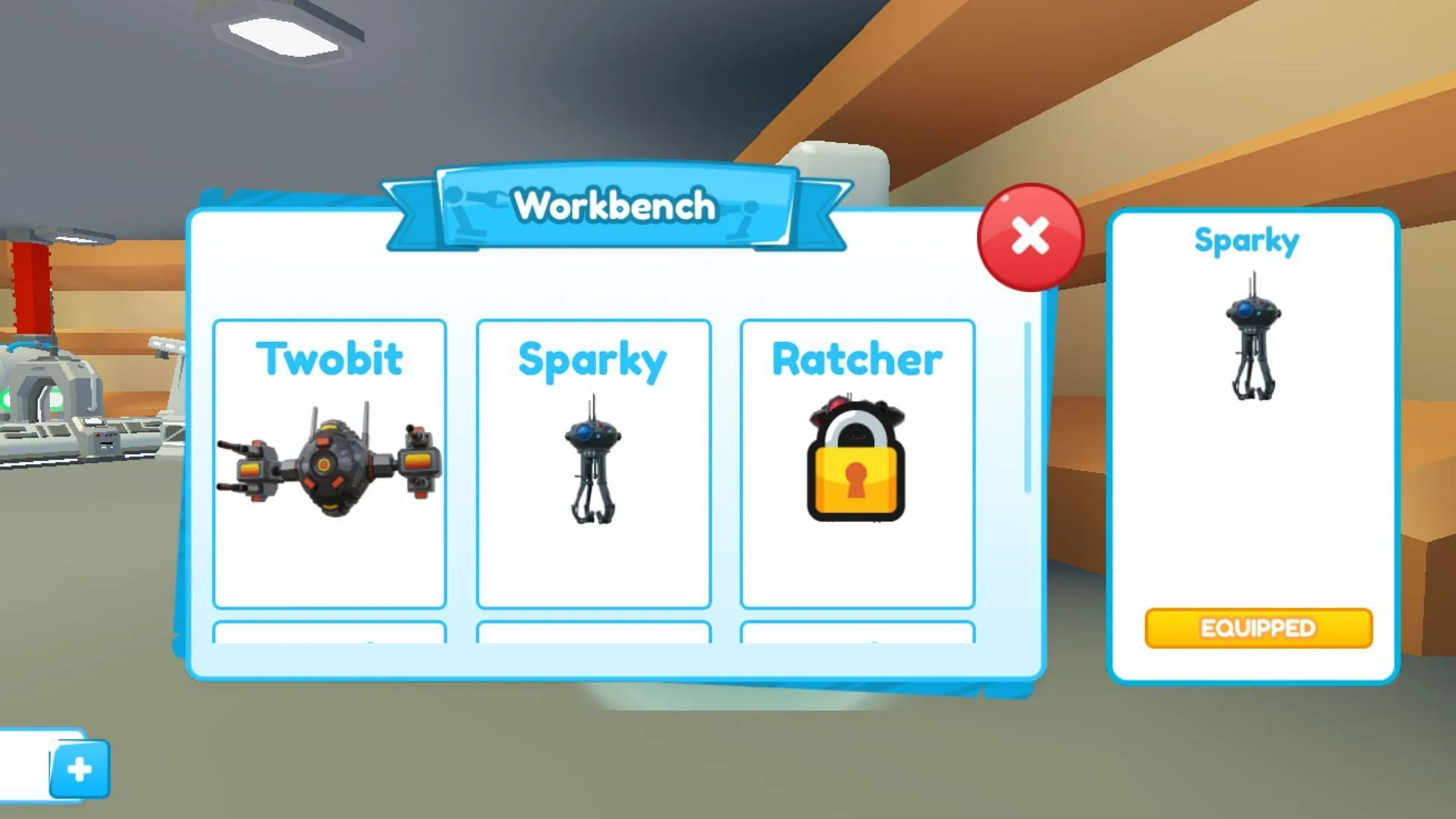 Buy new robots by accessing the Workbench (Image via Roblox) Buy new robots by accessing the Workbench (Image via Roblox)