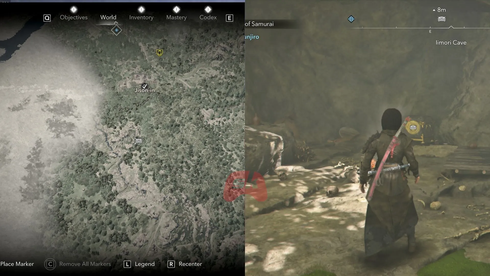 Noh Masterstroke Costume Location (Image via Sportskeeda Gaming || Ubisoft) Noh Masterstroke Costume Location (Image via Sportskeeda Gaming || Ubisoft)