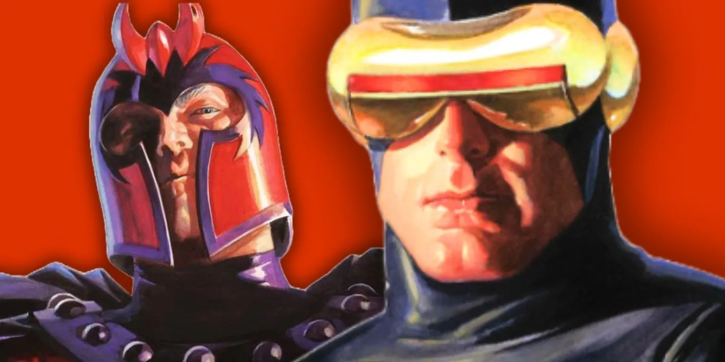 Magneto in shadows behind Cyclops Magneto in shadows behind Cyclops