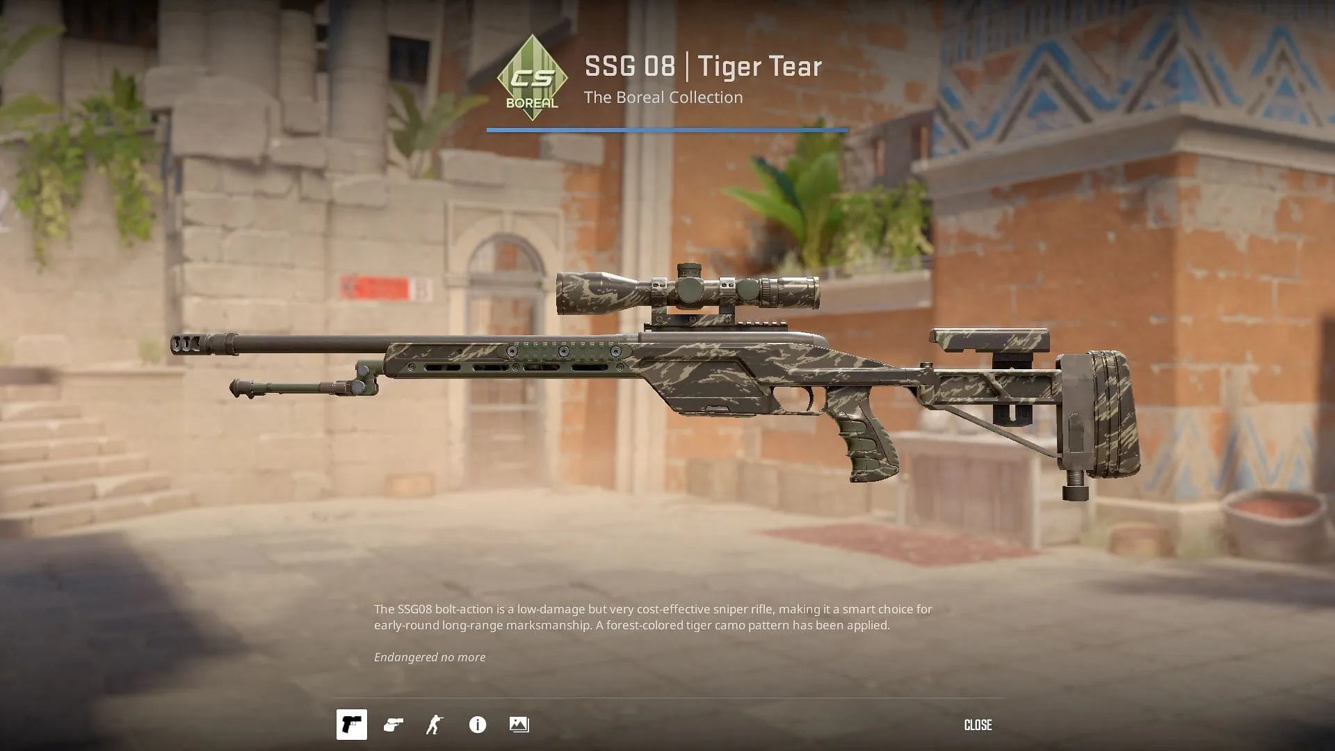 SSG 08 | Tiger Tear (Image via Valve)