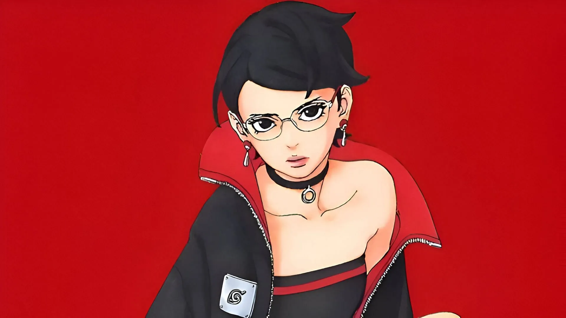 Sarada Uchiha as seen in the manga (Image via Mikio Ikemoto and Masashi Kishimoto/Shueisha)