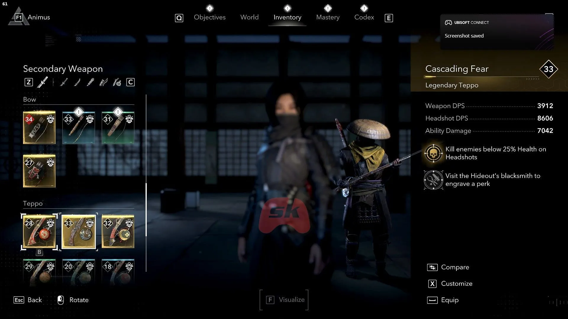 The Cascading Fear Teppo in AC Shadows (Image via Sportskeeda Gaming || Ubisoft)