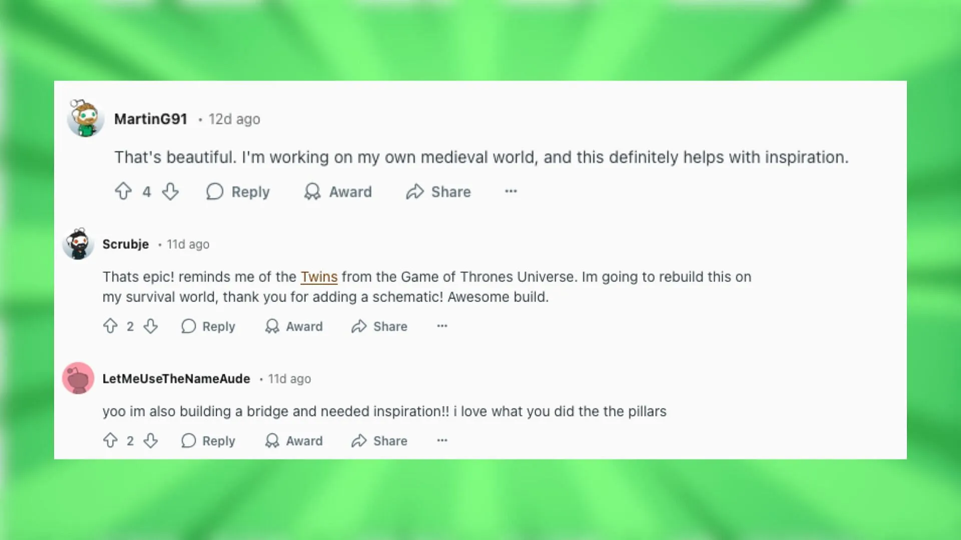 Redditors react to the medieval bridge (Image via Reddit)