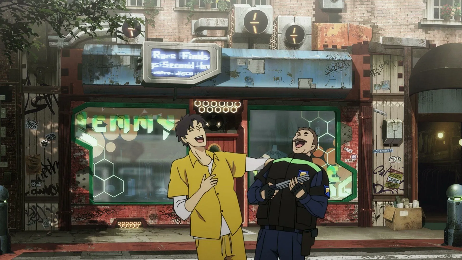 Axel Gilberto with a police officer in the most recent episode (Image via MAPPA).
