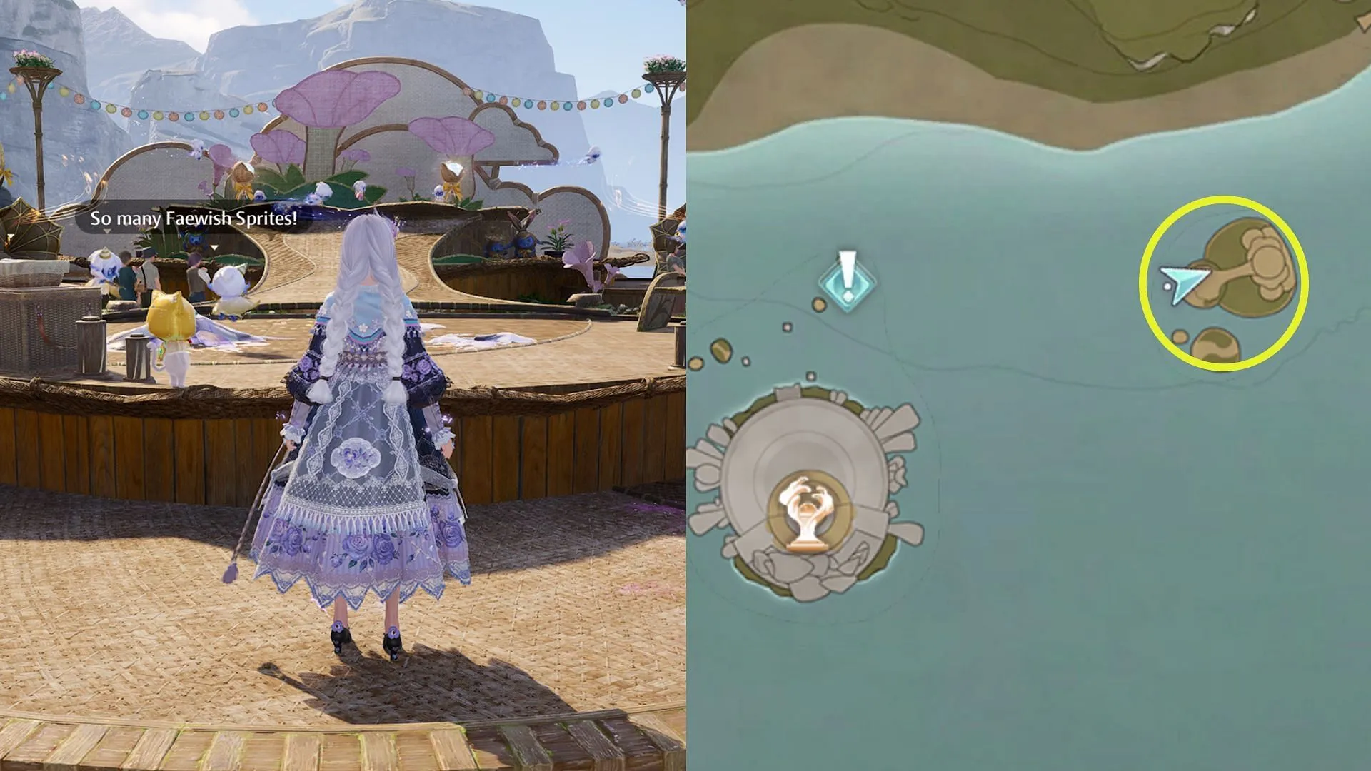 Location of Glamour Runway in Floating Wish Isle (Image via Sportskeeda Gaming/Infold Games)