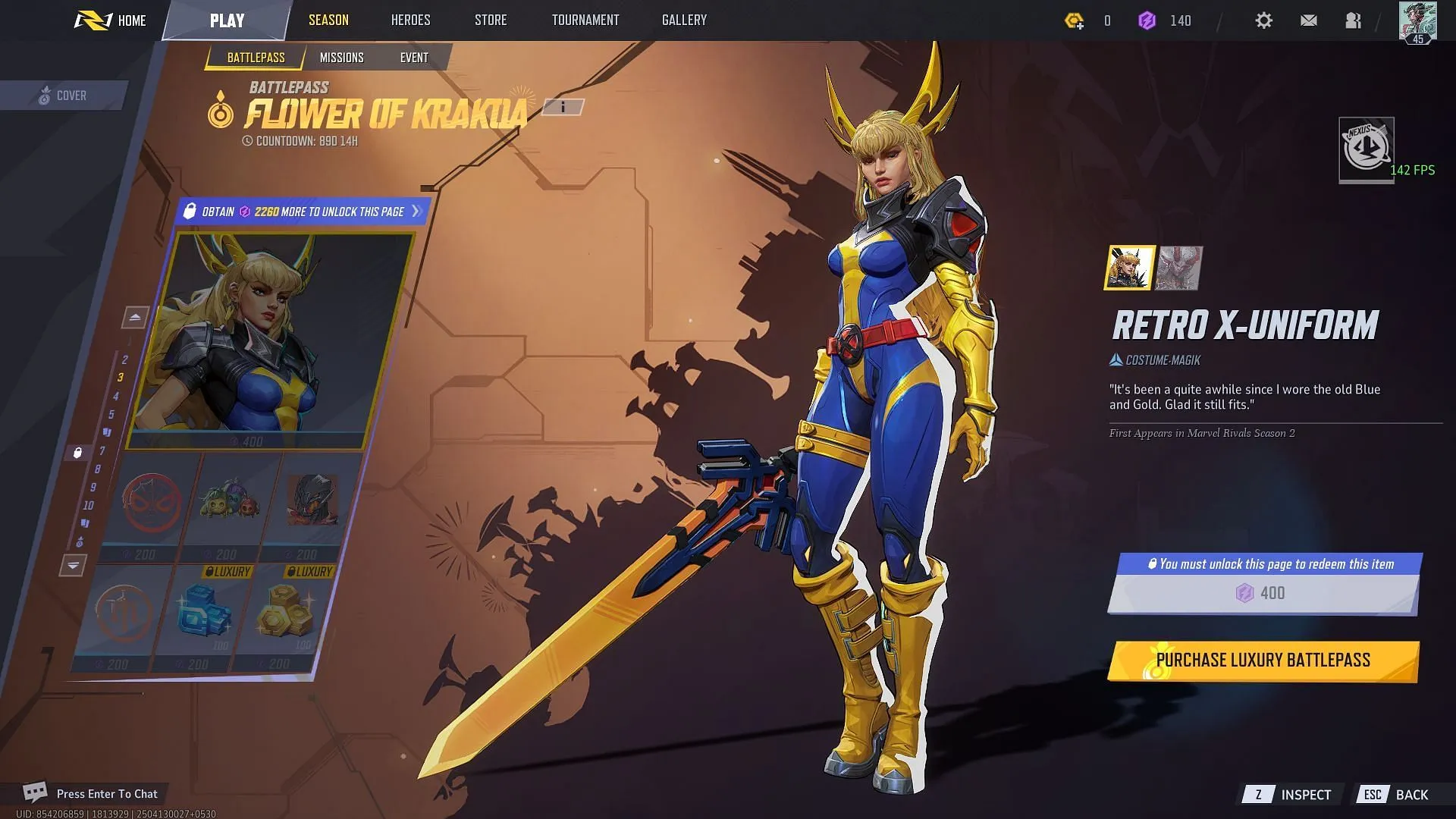 Magik Retro X-Uniform costume in Marvel Rivals Magik Retro X-Uniform costume in Marvel Rivals