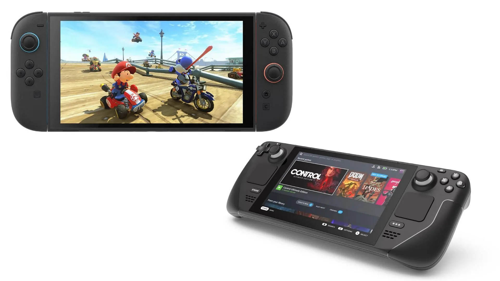 Nintendo Switch 2 and Steam Deck feature excellent displays (Image via Nintendo, Steam) Nintendo Switch 2 and Steam Deck feature excellent displays (Image via Nintendo, Steam)