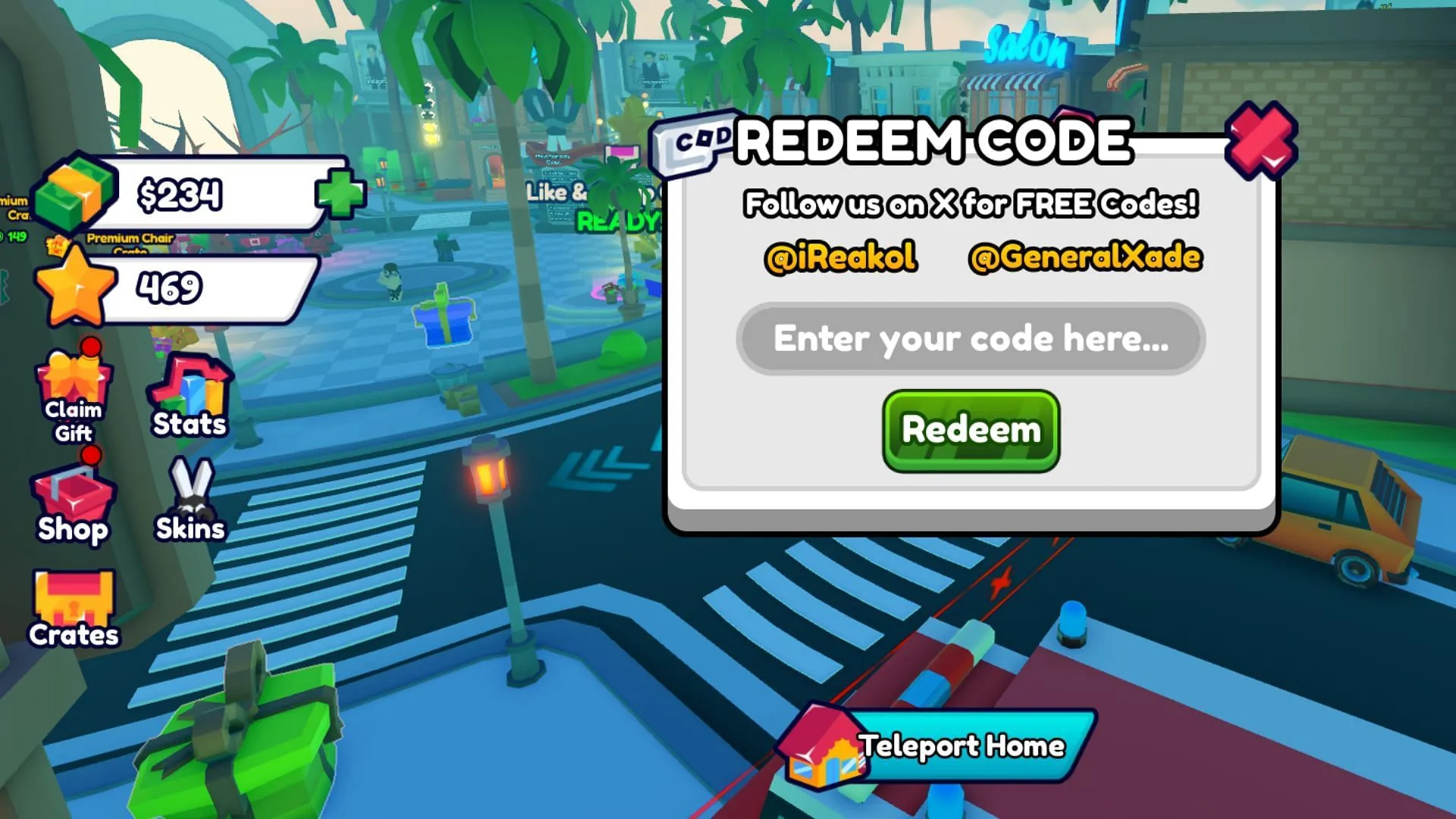 Redeem codes in Cautious Clippers (Image via Roblox) Redeem codes in Cautious Clippers (Image via Roblox)