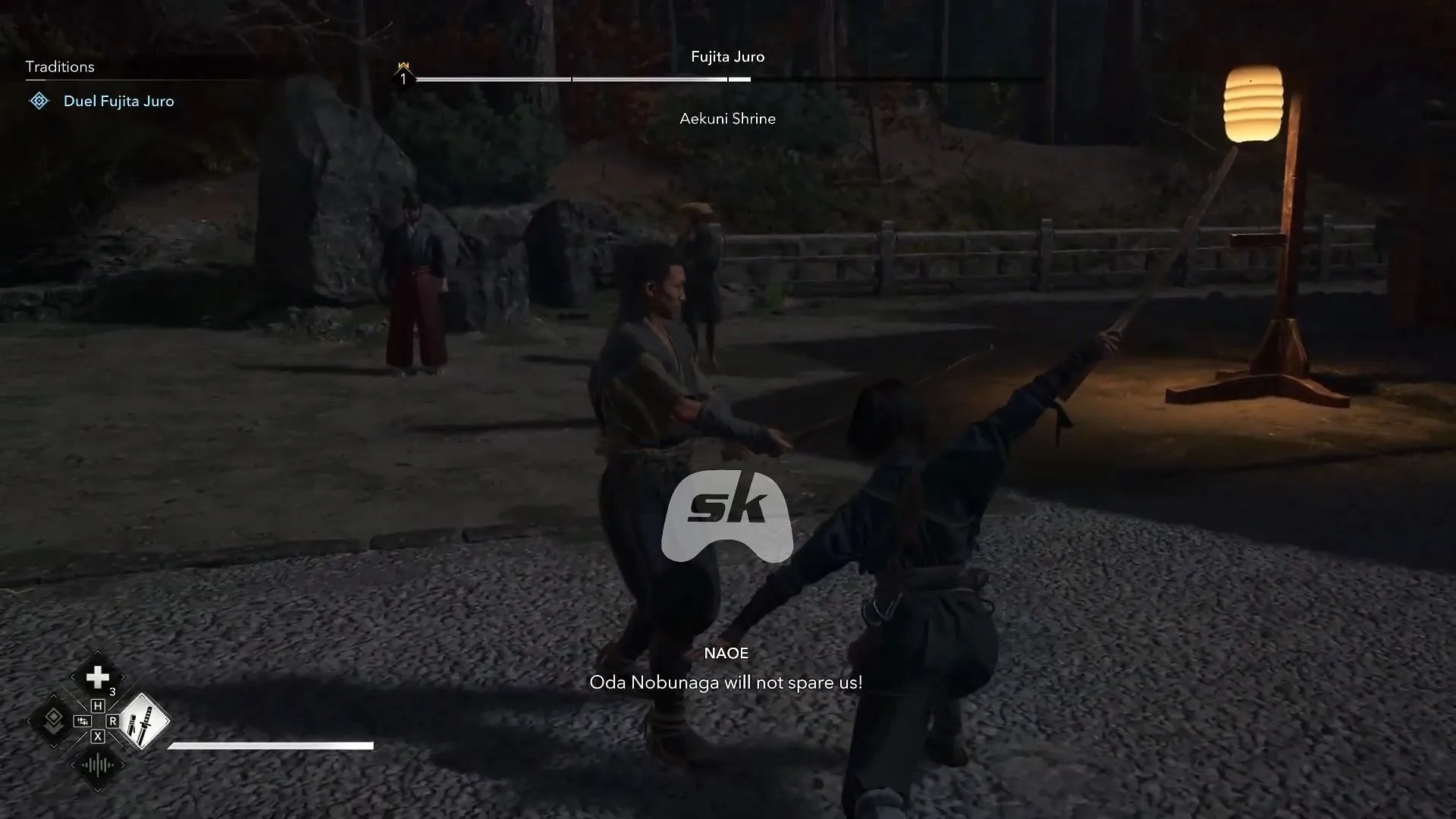 Juro’s predictable attack pattern makes the duel manageable (Image via Sportskeeda Gaming // Ubisoft) Juro’s predictable attack pattern makes the duel manageable (Image via Sportskeeda Gaming // Ubisoft)